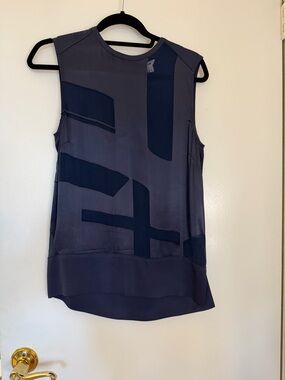 Helmut lang Sleeveless Patchwork Top - Navy Blue